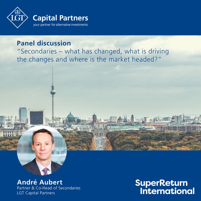 LGT CP on stage André Aubert at SuperReturn International LGT