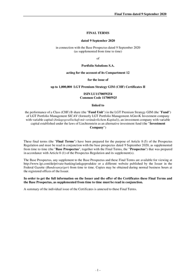 1_LGT Premium Strategy GIM (CHF) Certificates II (LU1170059254) - (09.09.2020)