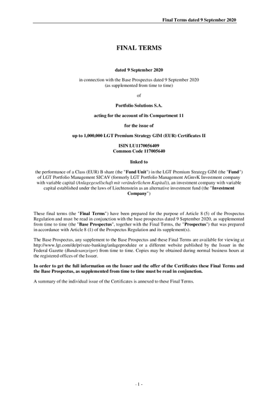 1_LGT Premium Strategy GIM (EUR) Certificates II (LU1170056409) - (09.09.2020)