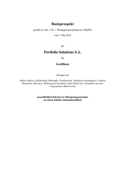 LGT Premium Strategy GIM (USD) Certificates (LU0651206665) - Offer Closed - (03.05.2012)