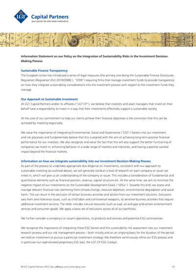 lgt_capital_partners_-_sfdr_-_information_statement_on_our_policy_on_the_integration_of_sustainability_risks_in_the_investment_decision-making_process_2022_en.pdf